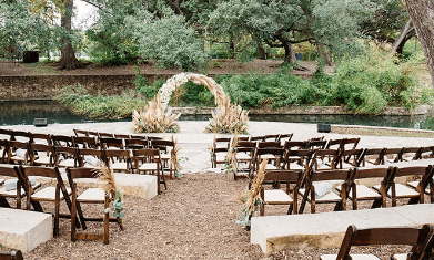 Wedding day chairs and alter