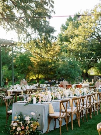 Wedding table and decorations outdoors
