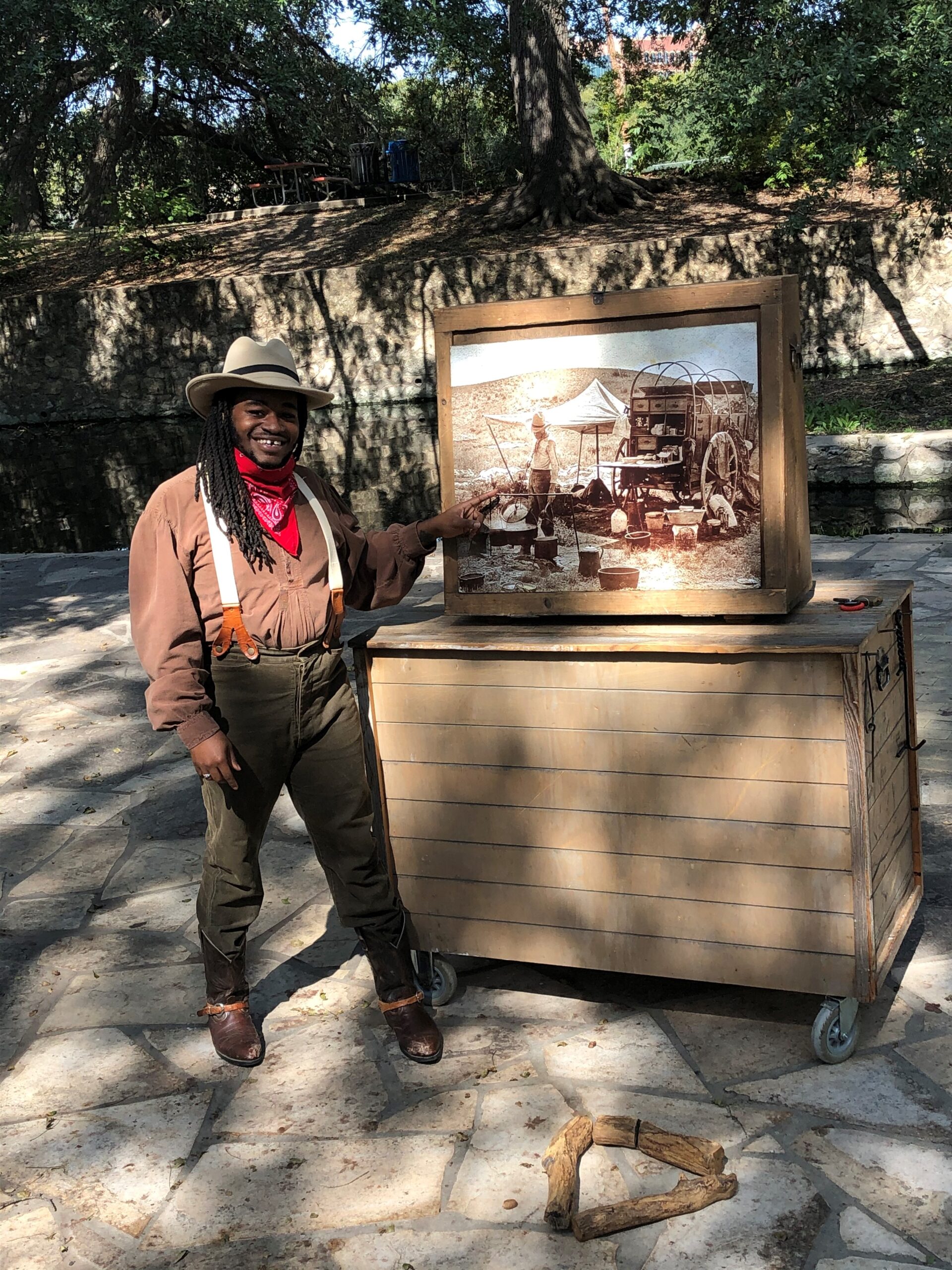 Man Standing in front of the Chuckbox Cuisine