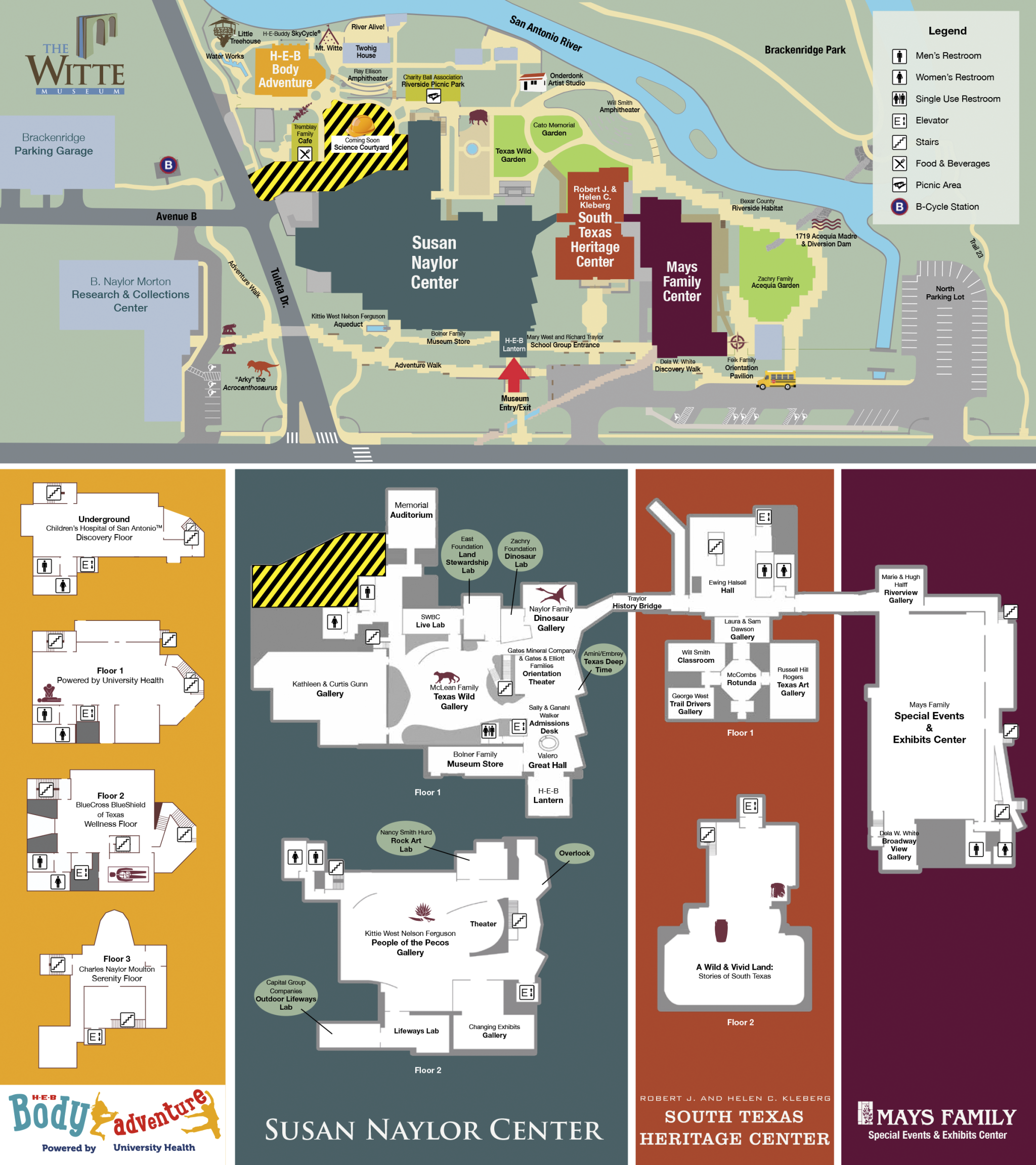 Witte Museum visitor guide map