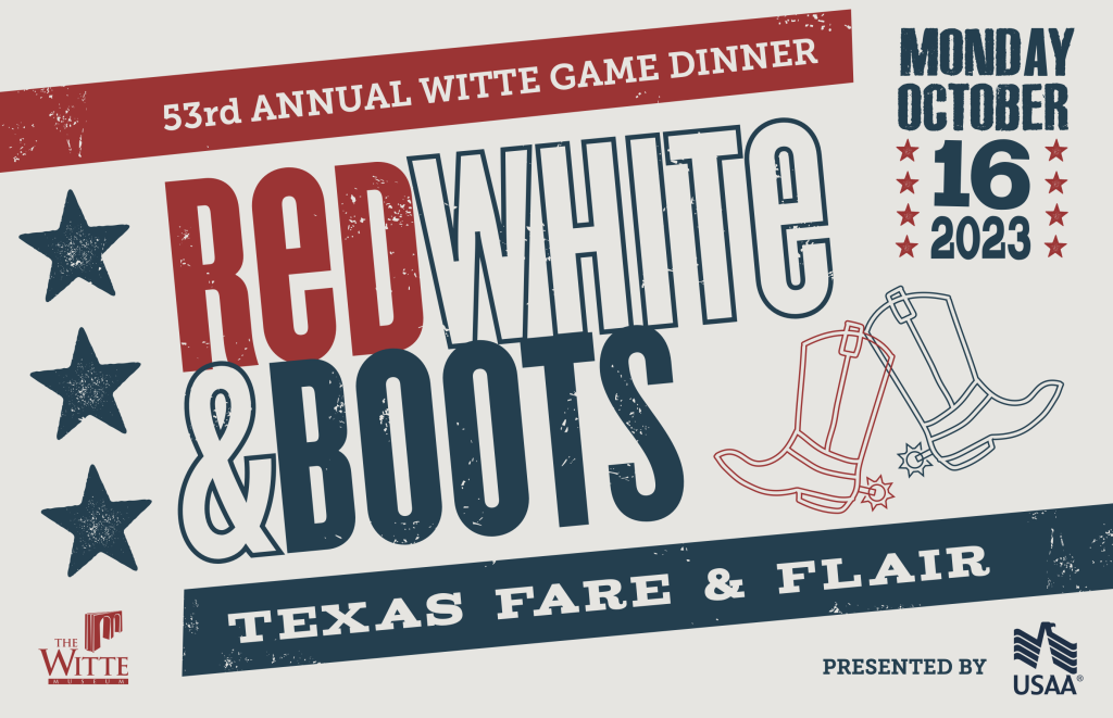 Red, White & Boots on October 16 with illustrations of stars and cowboy boots.