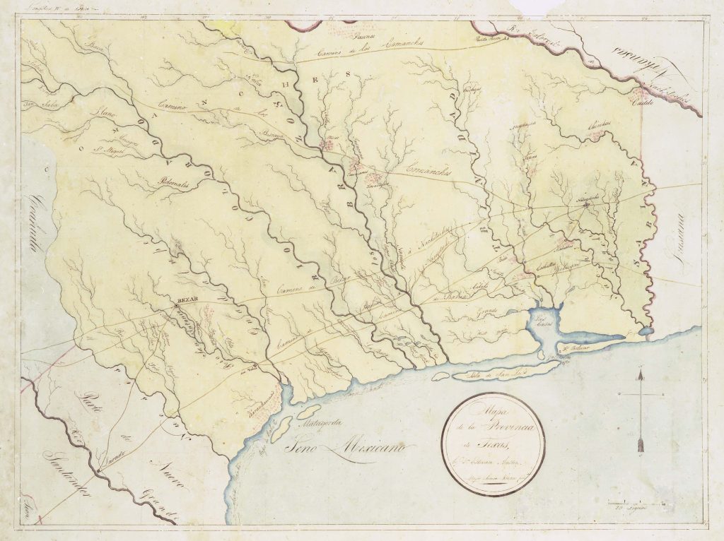 map drawn by Stephen F. Austin in 1822