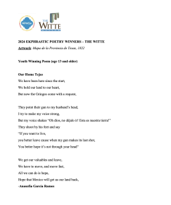 Poem "Our Home Tejas" by Anasofia Garcia Ramos